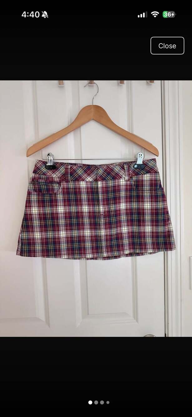 Vintage Y2K GRAIL Abercrombie & Fitch Plaid Mini Skirt Red Burgundy